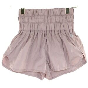 FP Movement The Way Home Shorts Smocked High Rise XS Mauve Pink OB1003668
